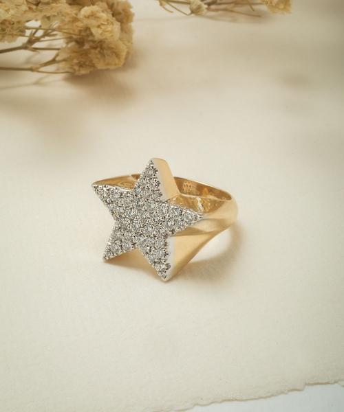 Anello Chevalier stella in Oro e Diamanti